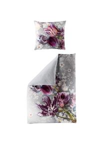 Bierbaum Wendebettw&auml;sche &raquo;Tuli&laquo; 2 Stk. Mako-Satin, 100 % Baumwolle, mit floralem Muster, pflegeleicht