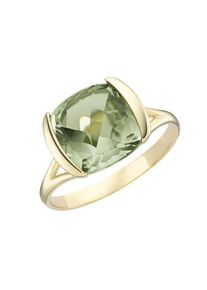 Luigi Merano Goldring &raquo;Ring mit quadrat. / abgerundeten Edelstein, Gold 375&laquo; gr&uuml;n, Gr&ouml;&szlig;e 56