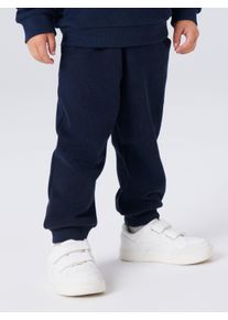 Sweathose name it "NMMOBEAR NREG SWEAT PANT UNB NOOS", Jungen, Gr. 116, N-Gr, blau (schwarz sapphire), Sweatware, Obermaterial: 51% Baumwolle, 35% Polyester, 14% Viskose, unifarben, kn&ouml;chellang, Hosen Sweathose