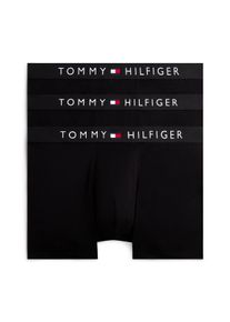 Boxer, Herren, Gr. XXL (56), 3 Stk., schwarz (3x schwarz), Webqualit&auml;t, Obermaterial: 95% Baumwolle, 5% Elasthan, Tommy Hilfiger Underwear, unifarben, k&ouml;rpernah, Unterhosen Boxer, 3er Pack, mit Stretch