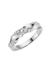 Silberring "Ring mit wei&szlig;en Zirkonia, Silber 925" Gr. 56, silber, Giorgio Martello MILANO, Fingerringe, Damen, 56, Silber 925 (Sterlingsilber), Silberring
