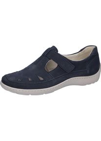 Waldl&auml;ufer Klettschuh WALDL&Auml;UFER "Henni", Damen, Gr. 4 (37), blau (nachtblau), Nubukleder, unifarben, Schuhe Klettschuh, Halbschuh, Bequemschuh in Komfortweite H (= sehr weit)