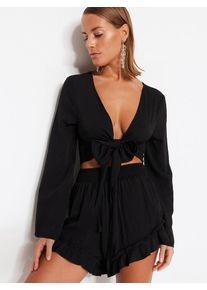 Trendyol Nohavicov&yacute; kost&yacute;m Ženy čierna 34