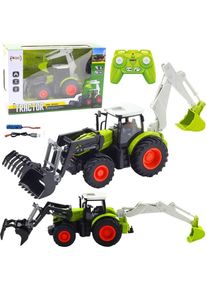 Lean Toys 2in1 ferngesteuerter Landwirtschaftstraktor