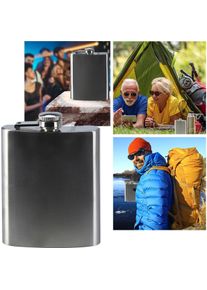 Edm Flachmann aus Edelstahl, Flachmann, Silber