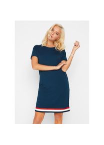 bonprix, Damen, Sweatkleid unifarben, mit Rundhalsausschnitt, Kurzarm, umgekrempelte &Auml;rmel, dunkelblau, N-Gr, 48/50 (XL) - N-Gr, dunkelblau, 