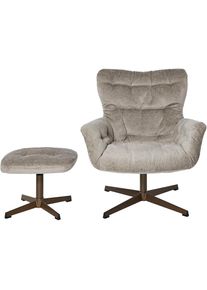 Jahnke, Sessel &raquo;LOUNGE COSY TWIST PLUS&laquo; Loungesessel inkl. Hocker, bequeme Polsterung & Armlehnen, drehbar, platingrau, Chenille, platingrau