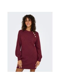 Only, Damen, Midikleid &raquo;ONLEMMA LIFE LS BUTTON ONEC DRESS CC KNT&laquo; Sommerkleid, Cabernet Detail:Melange/Gold Button, S - N-Gr, Kleid in Midil&auml;nge von 