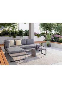 Ambia Garden Loungegarnitur, Grau, Metall, Kunststoff, Textil, F&uuml;llung: Schaumstoff,Polyester, 182 cm, Gartenm&ouml;bel, Loungem&ouml;bel, Loungegarnituren