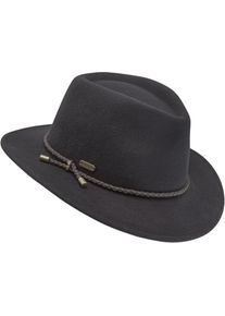Filzhut Chillouts "Michelle Hat", Damen, Gr. XS, grau (anthrazit), Wolle, unifarben, H&uuml;te Filzhut, mit hochwertiger Kordelverzierung, verstellbare Passform