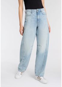 High-waist-Jeans BOSS Orange "Baloon High Rise Premium Damenmode", Damen, Gr. 26, L&auml;nge 32, blau (dunkelblau 401), Denim/Jeans, Obermaterial: 100% Baumwolle, unifarben, Ballonform, Jeans High-waist-Jeans, im Balloon Fit, Abn&auml;her