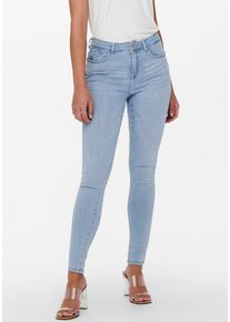 Skinny-fit-Jeans Only "ONLPOWER MID PUSH UP SK DNM AZG944 NOOS", Damen, Gr. L (40), L&auml;nge 30, blau (special bright blau denim), Denim/Jeans, Obermaterial: 92% Baumwolle, 6% Polyester, 2% Elasthan, Abriebeffekte, skinny fit, Jeans Skinny-fit-Jeans