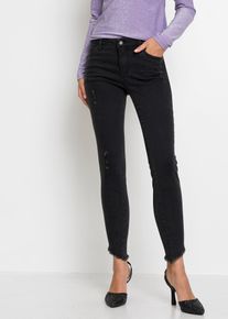 bonprix Dżinsy Skinny, mid waist ze stretchem, czarny, 50
