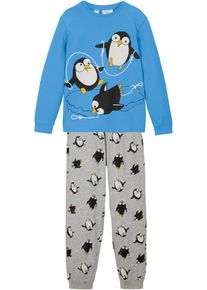 Pyjama mit weicher Baumwolle, blau, Gr&ouml;&szlig;e 92/98, mit Baumwolle, bonprix