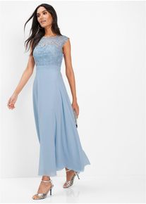 Maxikleid mit Spitze, blau, Gr&ouml;&szlig;e 46, bonprix
