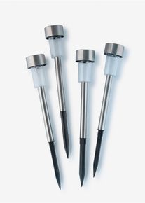 Solar Dekoleuchte Weg Beleuchtung (4er Pack), silber, Gr&ouml;&szlig;e 31 cm, bonprix