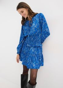 Minikleid aus strukturiertem Cr&ecirc;pe, blau, Gr&ouml;&szlig;e 44, bonprix