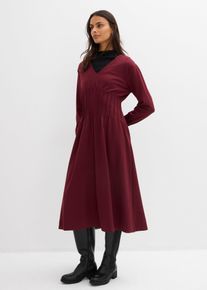 Bequemes Kleid mit Zierfalten aus Viskose-Mix, rot, Gr&ouml;&szlig;e 40/42 (M), Viskose, bonprix
