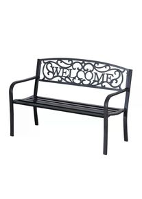 Outsunny 2 Seater Metal Garden Bench Patio Outdoor Park Porch Chair | Aosom Ireland