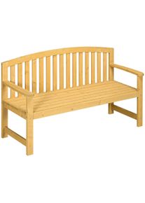 Outsunny 2 Seater Wooden Garden Bench with Armrest, Outdoor Furniture Chair for Park, Balcony, Orange | Aosom Ireland