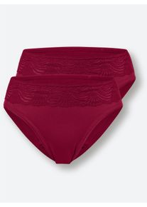 w&auml;schepur Damen Jazzpants mit aufgesetzter Spitze am Bund in 2x kirsche ,Gr&ouml;&szlig;e 36/38, Witt, 87% Modal, 5% Elasthan, 5% Polyamid, 3% Baumwolle
