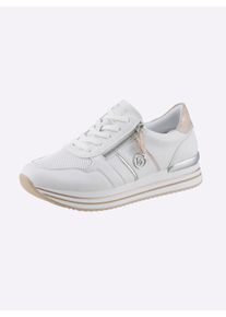Remonte Dames Sneaker met lichte PU-zool in wit ,maat 37, Witt, 70% Glad leer, 30% Kunststof