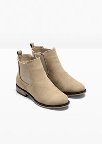 bonprix Chelsea-Boots, beige, Gr.42, Zeitloser Chelseaboot mit Elastikeins&auml;tzen