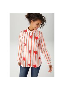 Aniston CASUAL Hemdbluse mit Streifen und Bl&uuml;ten verziert