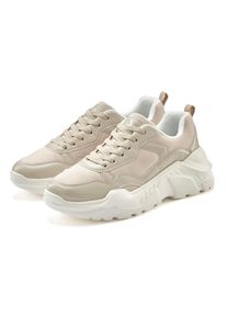 Lascana Sneaker &raquo;Turnschuhe,&laquo; Halbschuh, Sportschuh, leichte Chunky Sohle, weiche Innensohle VEGAN beige, Gr&ouml;&szlig;e 39