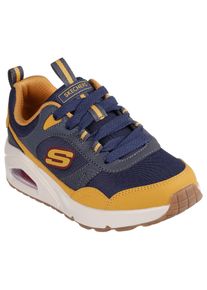 Sneaker Skechers "UNO - RETRO GROOVE", Jungen, Gr. 40, gelb (navy, gelb), Lederimitat, Schuhe Sneaker, Freizeitschuh mit Memory Foam, Gr&ouml;&szlig;enschablone zum Download