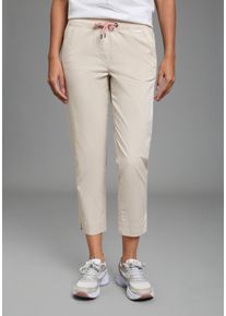 Chinohose Laura Scott, Damen, Gr. 36, N-Gr, beige, Twill, Obermaterial: 98% Baumwolle, 2% Elasthan, unifarben, 7/8-L&auml;nge, Hosen Chinohose, Karottenhose, aus Baumwolle und Elasthan, mit Leistentaschen, Topseller