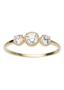 Goldring Firetti "Schmuck Geschenk Gold 333 Damenring Goldring" Gr. 18, gold (gelbgoldfarben, kristallwei&szlig;), Fingerringe, Damen, 18, Gelbgold 333, Goldring, mit Zirkonia (synth.)