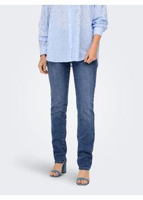 Slim-fit-Jeans Only "ONLSUI MID SLIM DNM DIA451 NOOS", Damen, Gr. XS (34), L&auml;nge 32, blau (medium blau denim), Denim/Jeans, Obermaterial: 98% Baumwolle, 2% Elasthan, unifarben, slim fit, Jeans Slim-fit-Jeans