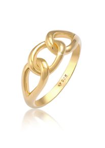 Silberring Elli "Ring Knoten Symbol Chain Look 925 Silber" Gr. 56, gold, Fingerringe, Damen, 56, Silber 925 (Sterlingsilber), Silberring