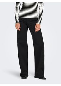 High-waist-Jeans Only "ONLMADISON BLUSH HW WIDE DNM SOO796 NOOS", Damen, Gr. XL (42), L&auml;nge 32, schwarz (schwarz denim), Denim/Jeans, Obermaterial: 91% Modal, 8% Elastomultiester, 1% Elasthan, unifarben, Jeans High-waist-Jeans
