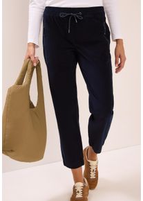 Cordhose Cecil "Style Tracey", Damen, Gr. L (42), L&auml;nge 28, blau (dunkelblau corduroy (l&auml;nge 28)), Web, Obermaterial: 98% Baumwolle, 2% Elasthan. Futter: 100% Baumwolle, unifarben, regular fit kn&ouml;chelfrei, Hosen Cordhose, mit Tunnelzug