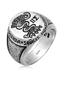 Siegelring HAZE & GLORY "Ring Siegelring - Savage 925 Silber" Gr. 62, silber, Fingerringe, Herren, 62, Silber 925 (Sterlingsilber), Siegelring