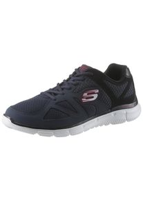 Sneaker Skechers "VERSE-FLASH POINT", Herren, Gr. 46, blau (nvbk navy), Leder, Textil, Schuhe Sneaker, Freizeitschuh, Halbschuh, Schn&uuml;rschuh mit Memory Foam-Ausstattung