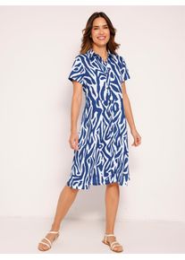 Sommerkleid "Sommerkleid", Damen, Gr. 40, Normalgr&ouml;&szlig;en, blau (royalblau, wei&szlig;, bedruckt), 100% Viskose, gemustert, kurz, Kleider Sommerkleid