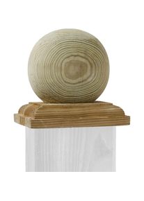 Capuchon de poteau boule bois TraumGarten cl&ocirc;ture brise-vue g&uuml;nstig