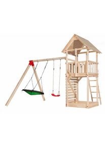 Weka Tabaluga Drachenturm Set Spielturm mit Doppelschaukel und Sandkasten g&uuml;nstig