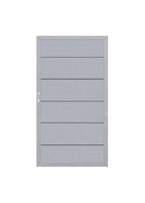 Portail jardin bois composite gris, TraumGarten SYSTEM WPC-XL, cadre argent &agrave; prix bas