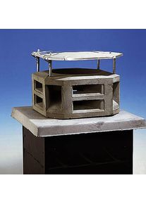 Raab&reg; Chemin&eacute;e en b&eacute;ton monobloc avec couvercle en acier inoxydable, 20x20 cm (innen), 35x35 cm (au&szlig;en)