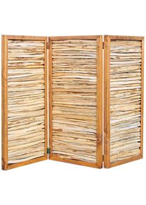 Paravent de noisetier Noor brise-vue naturel, pliable, 120x180 cm