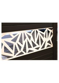 Cl&ocirc;ture pare-vue TraumGarten SYSTEM Profil&eacute; d&eacute;coratif Trigon blanc, SYSTEM WPC/ALU, 15 mm,Barre d'adaptateurs argent