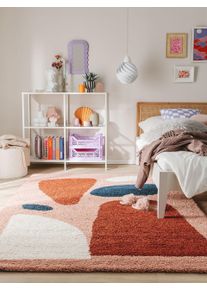 Tapis poil ras shaggy Louise Multicouleur 140x200 cm - Tapis poil court design moderne pour salon