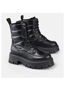 Buffalo, Damen, Winterstiefelette &raquo;Aspen Laceup Quilt&laquo; Winterboots, Stiefelette, Festivalboots mit Warmfutter, schwarz, 38, F&uuml;r Trendsetter - 