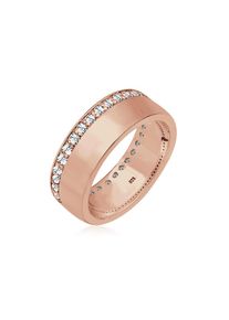 Elli, Damen, Silberring &raquo;Ring Bandring Funkelnd 925 Silber, mit Kristallen von Swarovski &laquo;, Rosegold, Rosegold, Glamour&ouml;ser Ring aus 925er Sterling 