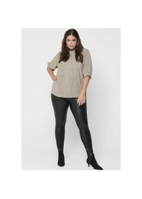 Only CARMAKOMA, Damen, Lederimitathose &raquo;NOS CARROOL&laquo; in verschlussloser Form, schwarz, L (50/52) - N-Gr, Verschlusslose Hose in Leder-Optik von Only 