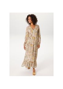 Aniston CASUAL, Damen, Maxikleid mit pastellfarbenen Blumendruck - NEUE KOLLEKTION, wollwei&szlig;-gelb-hellgr&uuml;n-hellt&uuml;rkis-hellbraun-apricot-braun-gr&uuml;n, N-